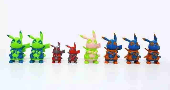 打印各种混色皮卡丘3d打印模型